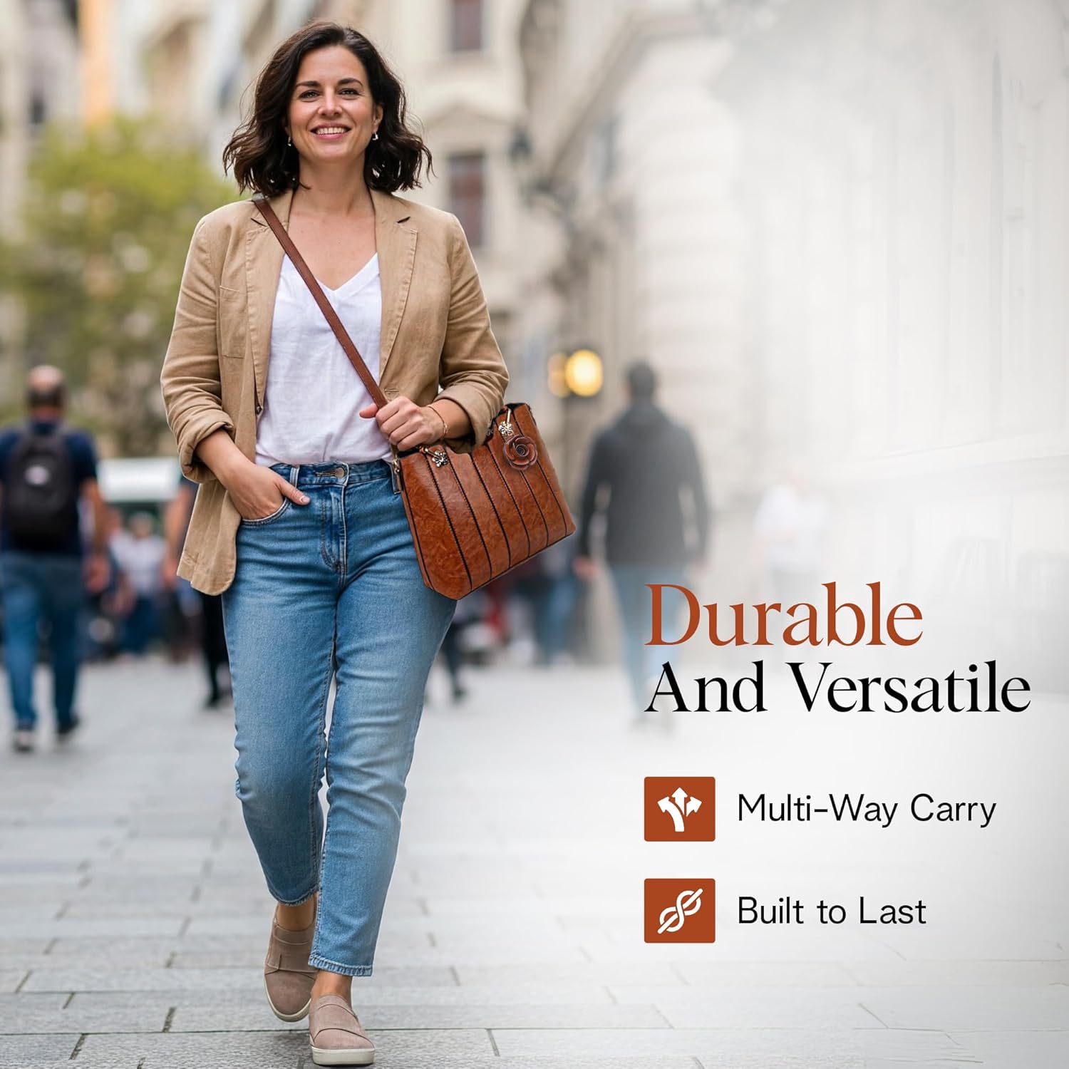 rofozzi Vegan Leather Purses for Women, Faux Leather Handbags for Women, Top Handle Bag, Leather Satchel Purse - Image 4