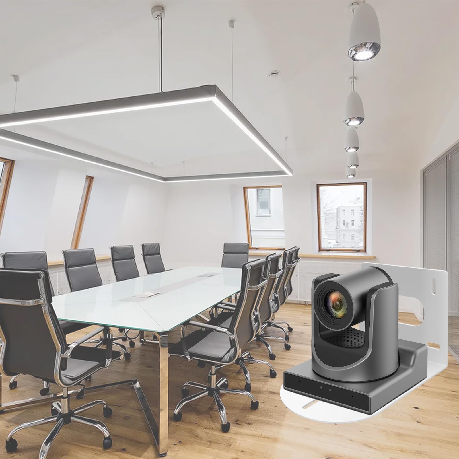 Sumnacon PTZ - Soporte universal para cámara PTZ, 2 unidades, color blanco, compatible con varias cámaras PTZ, montaje en pared de metal sólido, soporte de cámara PTZ con tornillos para oficina,