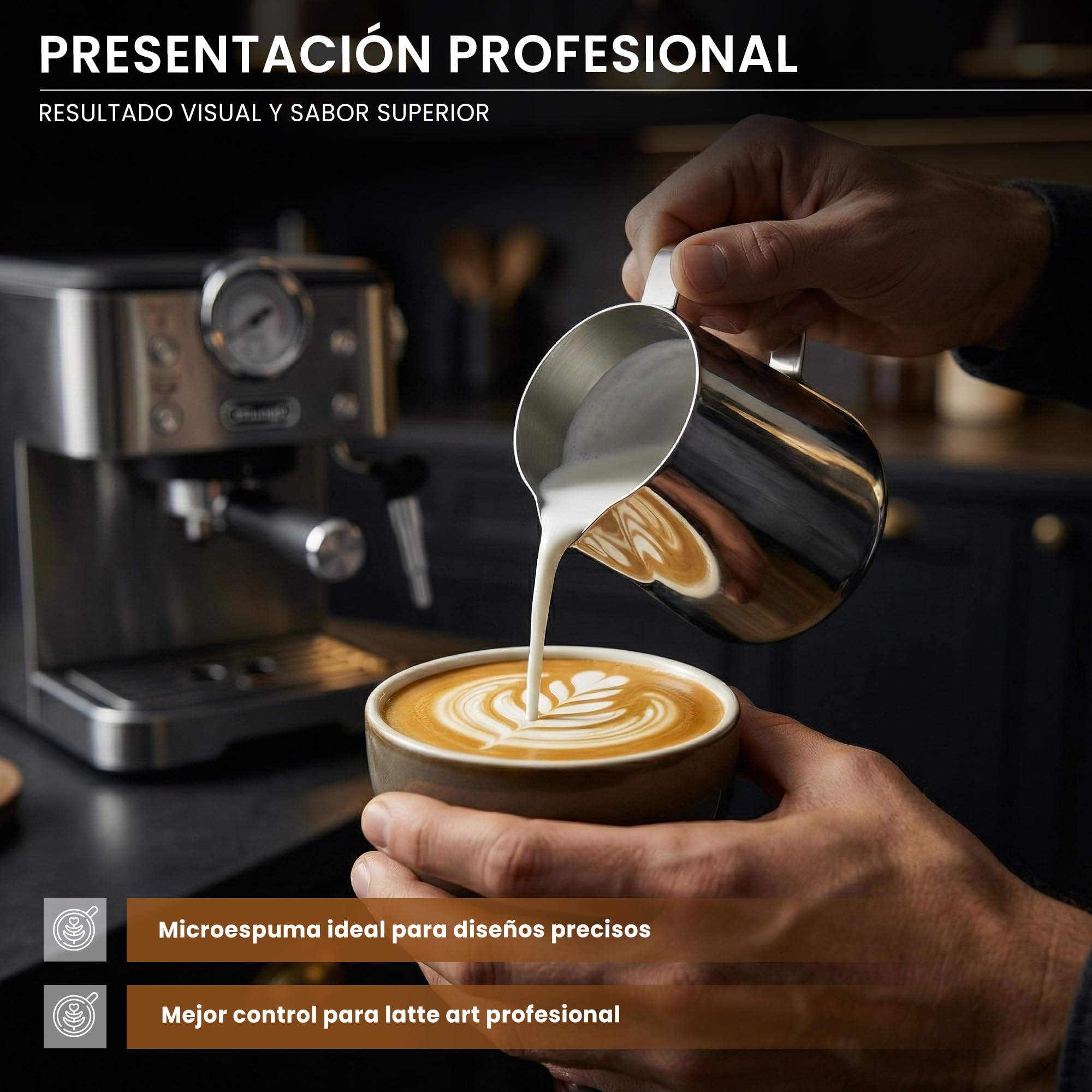 Boquilla Espumadora 1mm para De’Longhi Dedica EC680 EC685 y EM450.M | Boquilla de Vapor Acero Inoxidable para Cafetera Espresso | Upgrade Latte Art