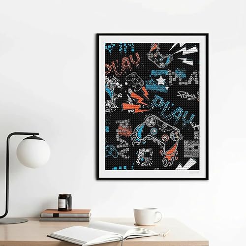 Miniatura 3 de YEEIFFD Kits de pintura de diamantes de videojuego, arte de diamantes de gamer para adultos y niños, kits de pintura de diamantes, kit de taladro