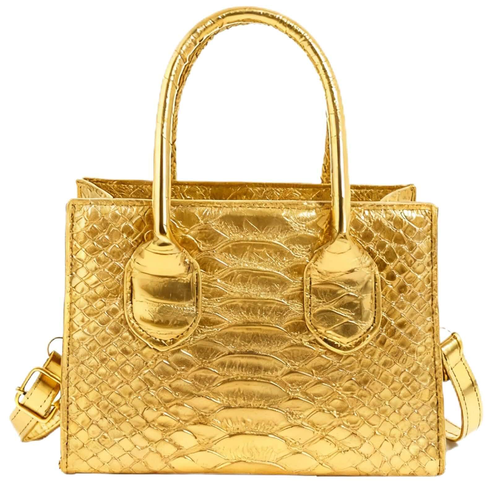Twievo Women's Small Crossbody Bag Mini Purse Metallic Double Handle Satchel Shoulder Bag Purse
