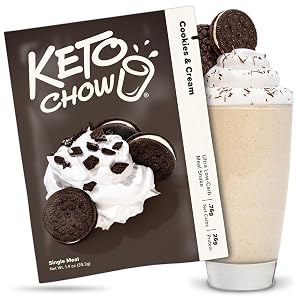 Keto Chow Cookies Cream - Keto Meal Replacement Shake Powder - Nutritionally Complete - Low Carb - Delicious
