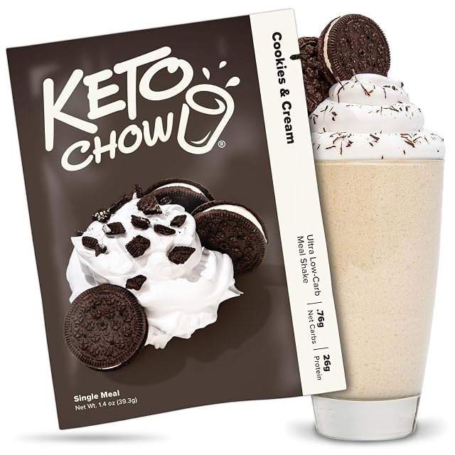 Keto Chow Cookies Cream - Keto Meal Replacement Shake Powder - Nutritionally Complete - Low Carb - Delicious