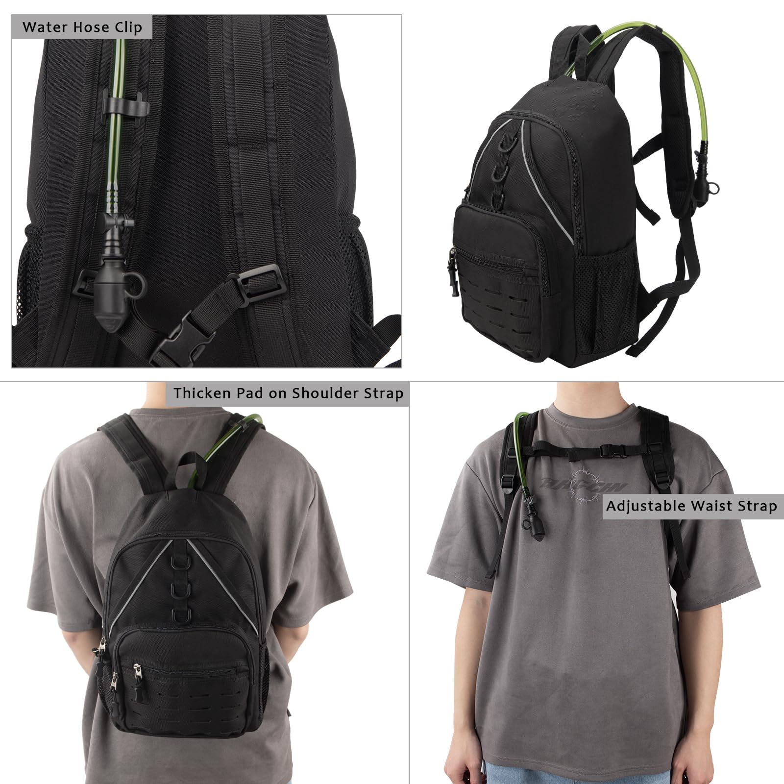 Hp hope Mochila de hidratación con bolsa de hidratación de 2 L, mochila de agua para senderismo y camping
