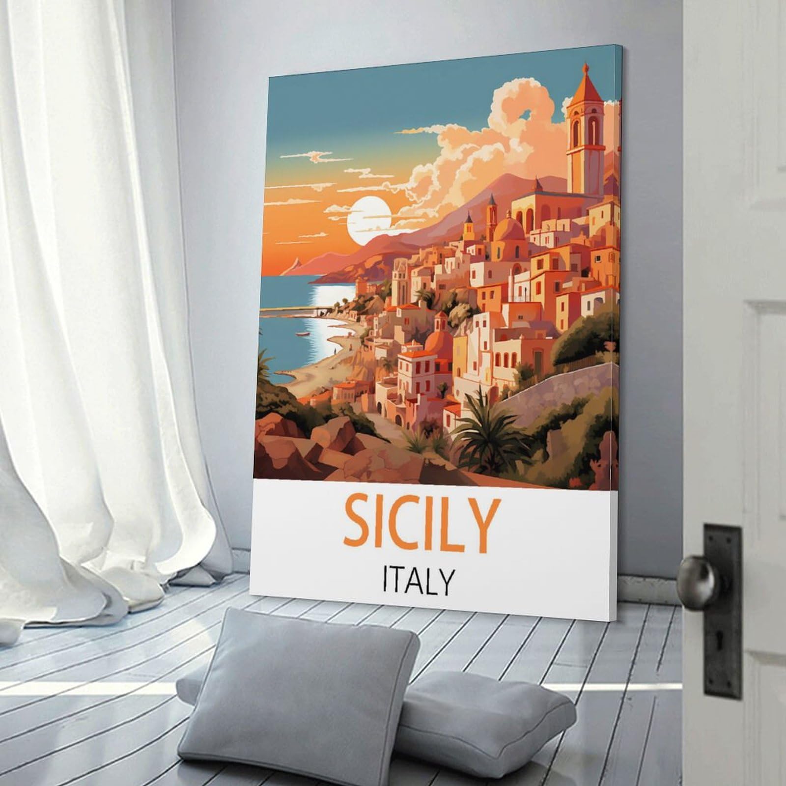 Amazon.com: KmoNo Sicily Italy Vintage Travel Posters 08x12inch