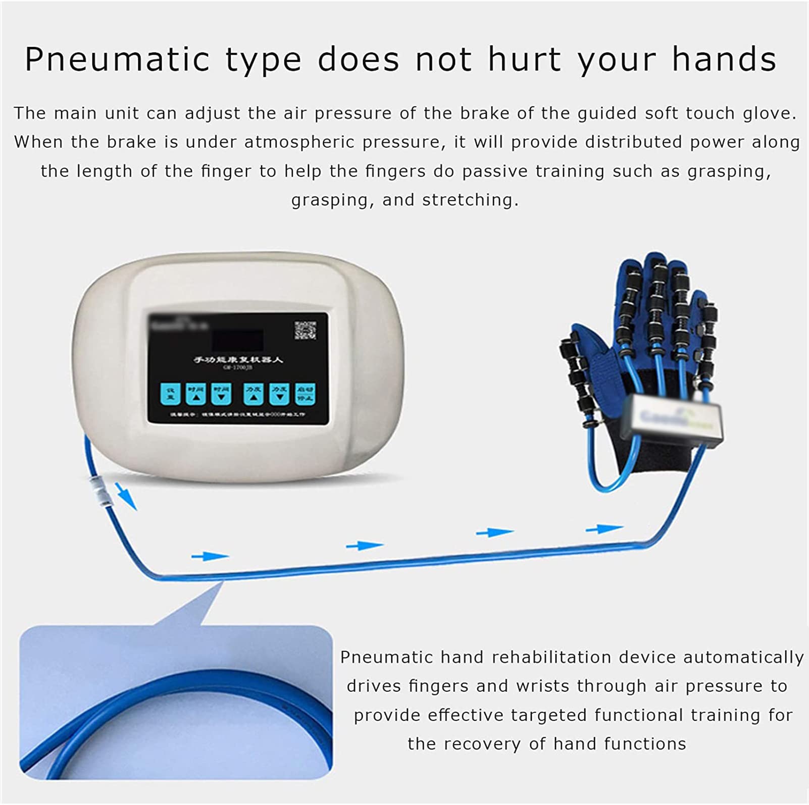 RSGK Guantes De Entrenamiento De Dedos Neumáticos, Corrección De Dedos para Pacientes con Hemiplejía De Accidente Cerebrovascular, Protector De Protección De Abrazadera para Enderezar Los Dedos