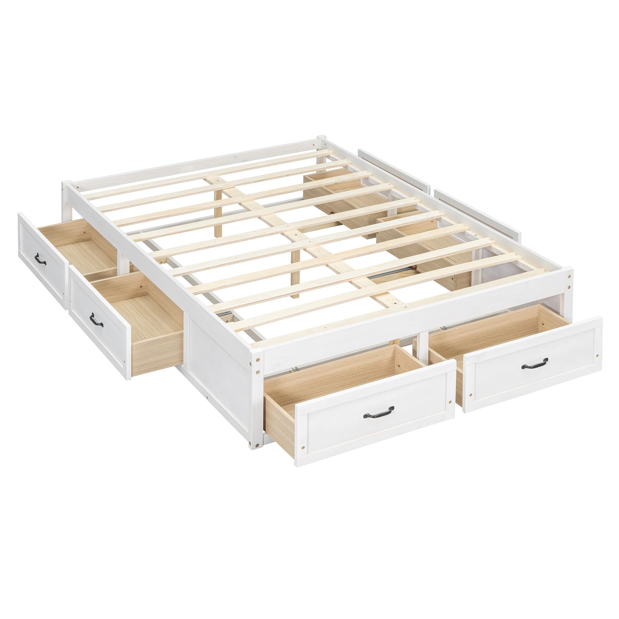 Amazon.com: JIVOIT Full Size Bed Frame with 6 Storage Drawers