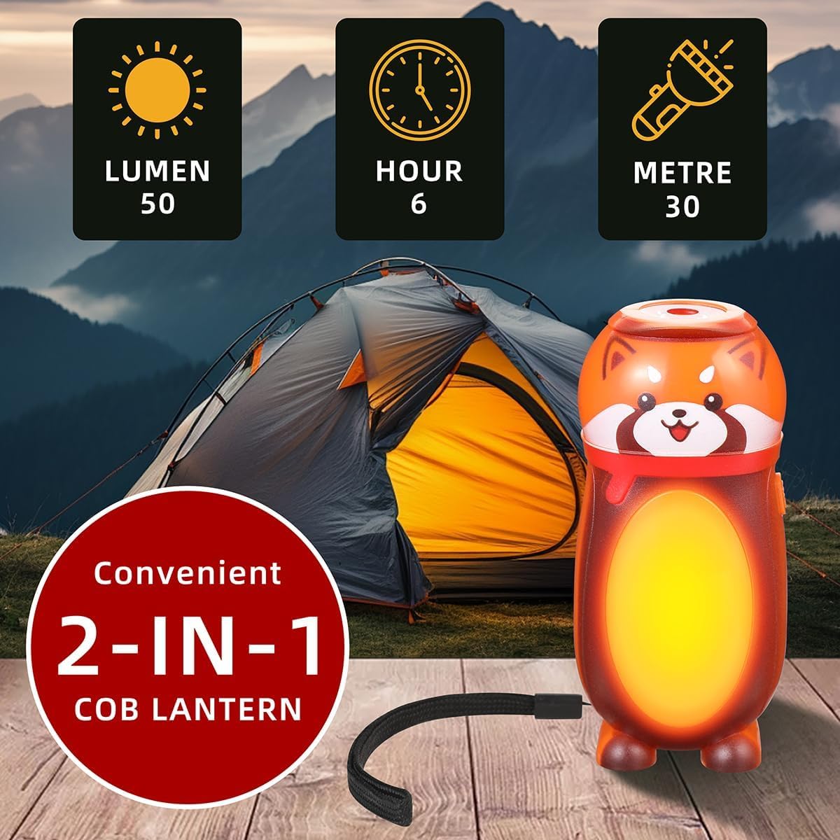 Lot de 8 petites mini lampes de poche LED – Lampe de poche en forme d'animal mignon – Lanterne 2 en 1 – Cadeau de Noël