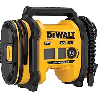 DEWALT Tire Inflator Portable Air Compressor 20V MAX, Car Air Pump with Automatic Shut Off, LED Light, Tool Only (DCC020IB)