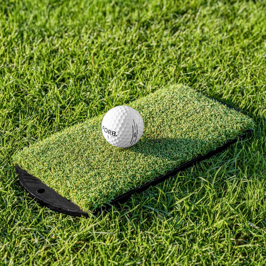 FORZA Premium Golf Fairway Mat | 15mm Artificial Turf Winter Strike Mat with Ultra-Stable Spiked Base, Realistic Fairway Feel & Carabiner Attachment – Portable Golf Practice (Mat Only)