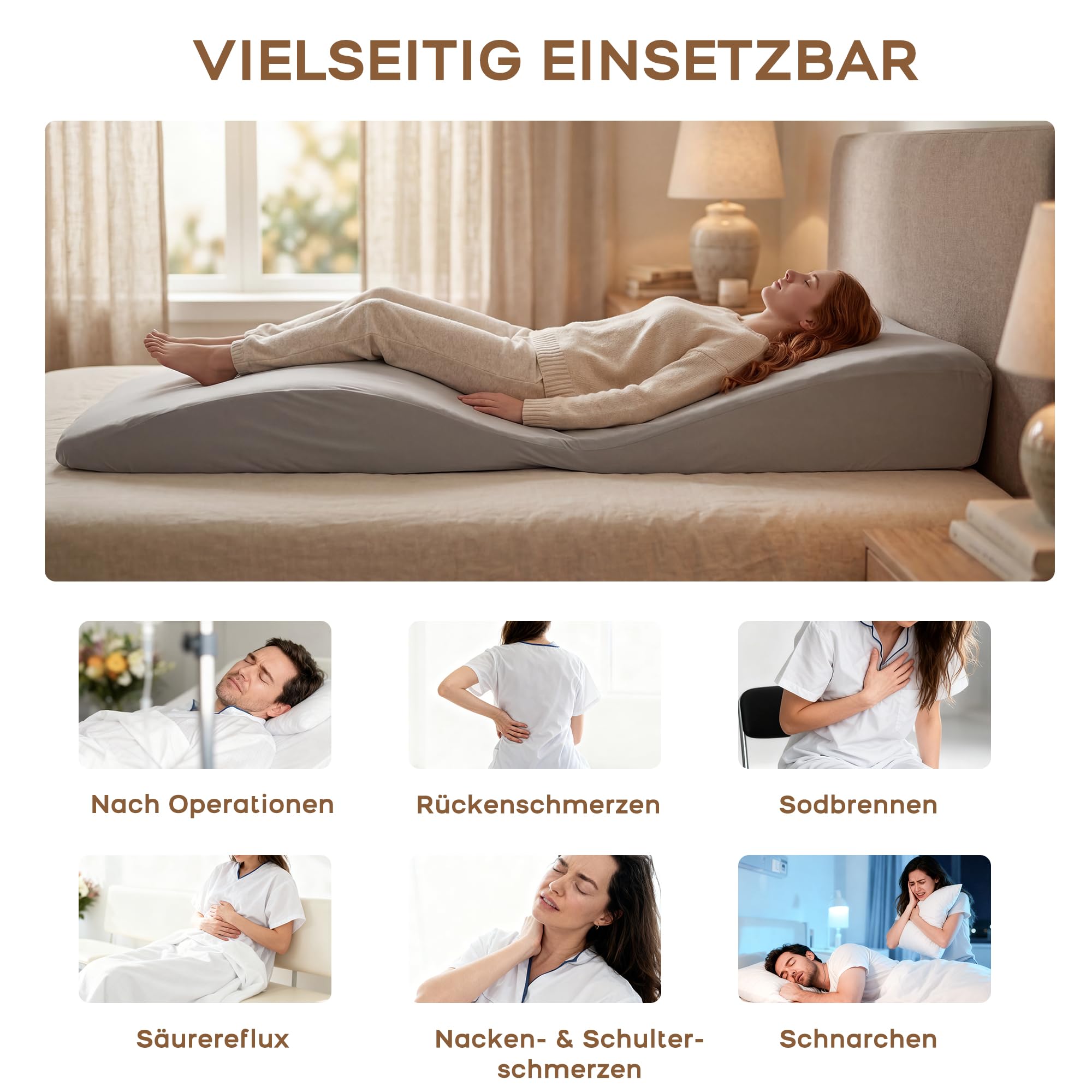 Keilkissen-Set, Ganzkörper-Keilmatratze aus Memory Foam