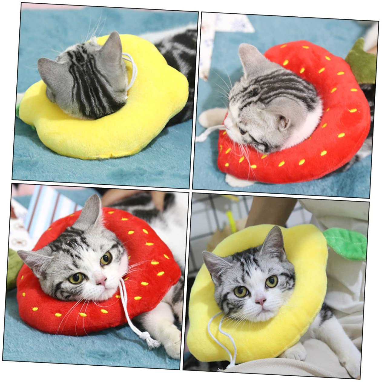Happyyami 6pezzi Collare Per Gatti Regolabile Cono Di Design Protettivo Per Ferite e Interventi Antiscratch e Confortevole Per Cani e Gatti Di Diverse Taglie