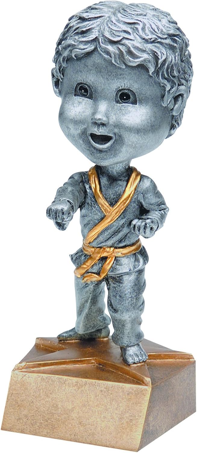 Decade Awards Karate Bobblehead Trophy | Engraved Martial Arts Award - 6 Inch Tall - Customize Now
