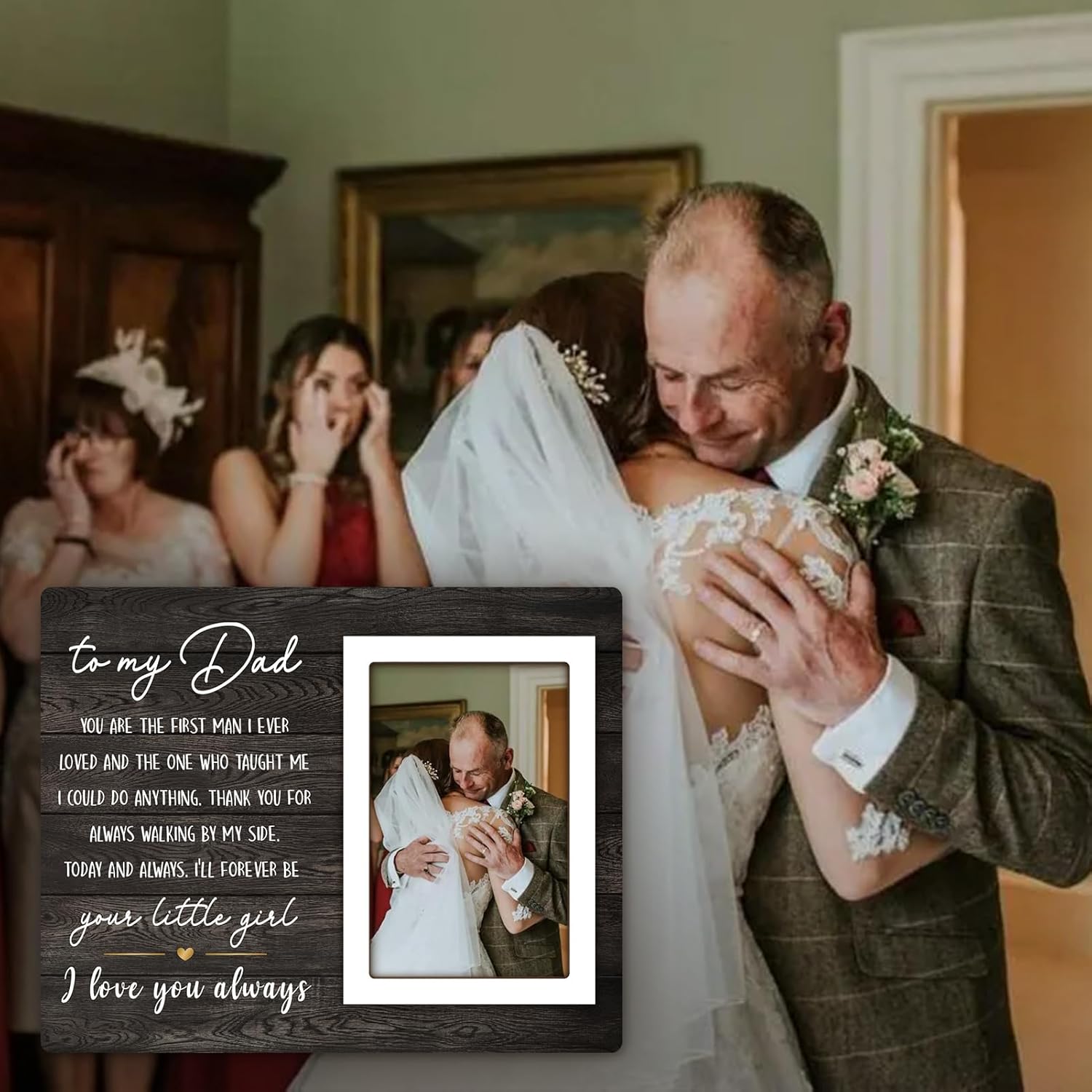 Father of The Bride Gifts from Daughter, Dad & Daughter Picture Frame 10x8 in, Thank You Gift for Dad on My Wedding Day, Wedding Gift for Father of the Bride, for 4x6 in Photo - Image 3