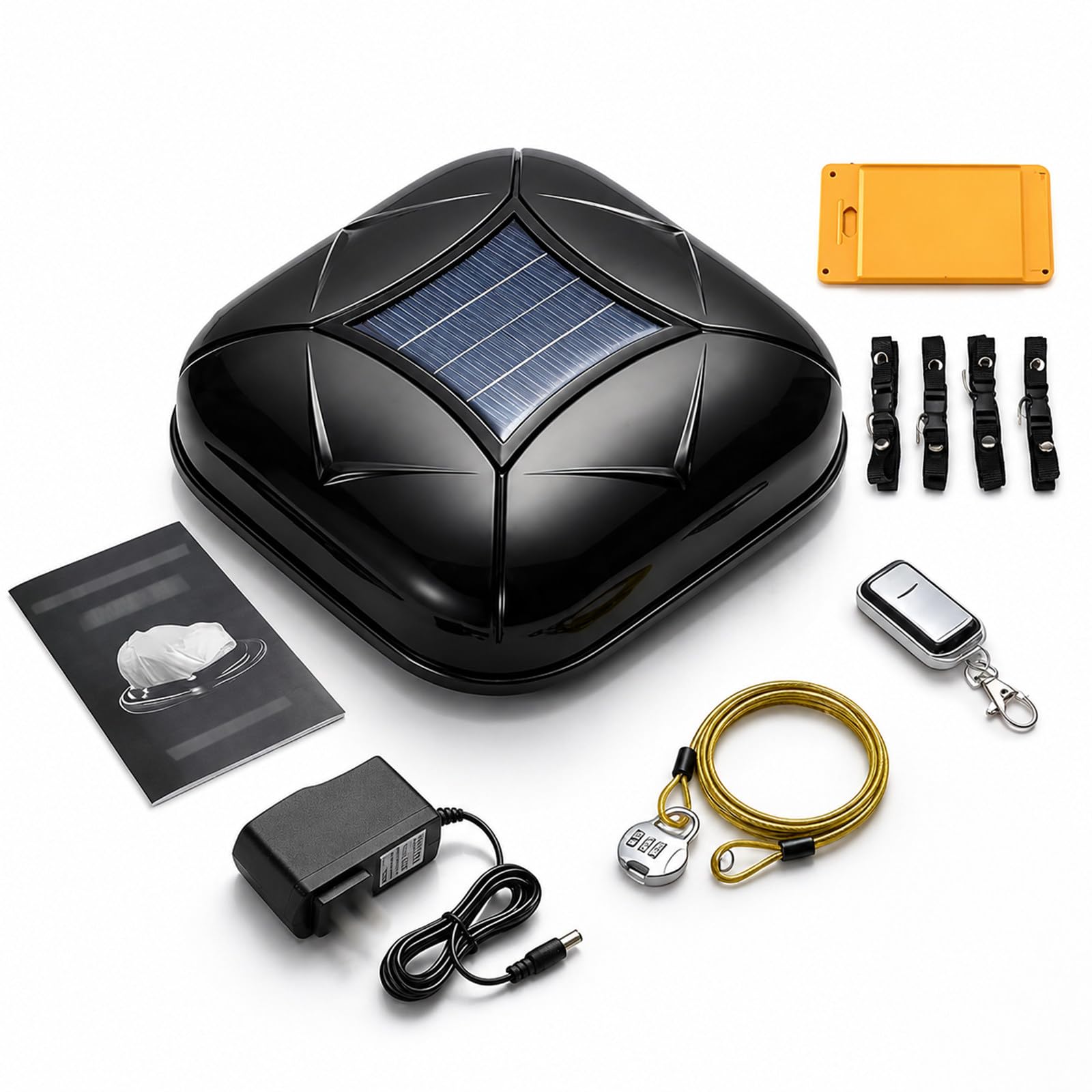 Tbanvoo Black Solar Automatic Smart Car Cover Electric Retractable Vehicle Shelter, Parking Canopy With Cordless Controller, Portable All Season Protection For Sedan Suv Mpv -Yxl