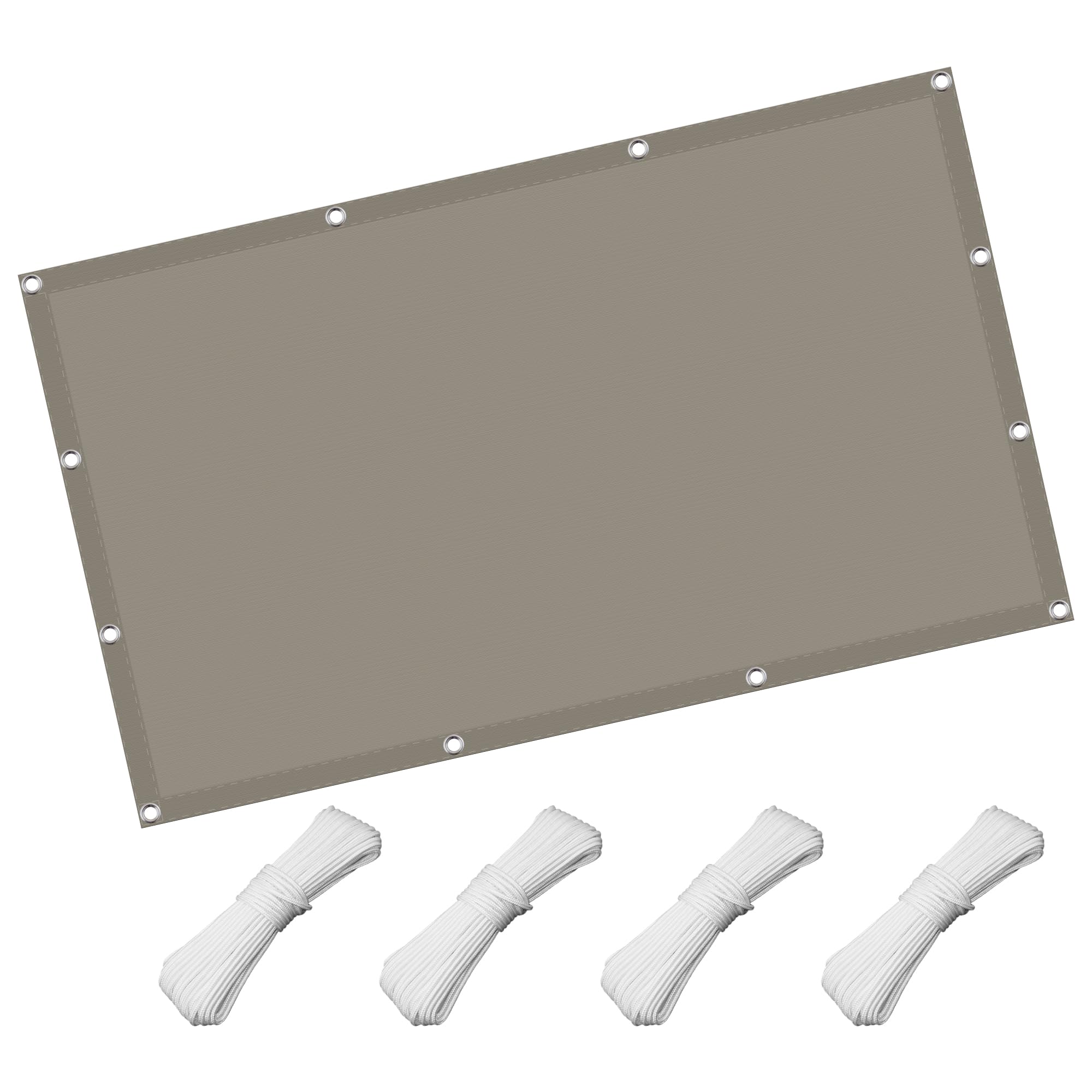 Voile d'ombrage carré 5x8m taupe imperméable avec kit de fixation