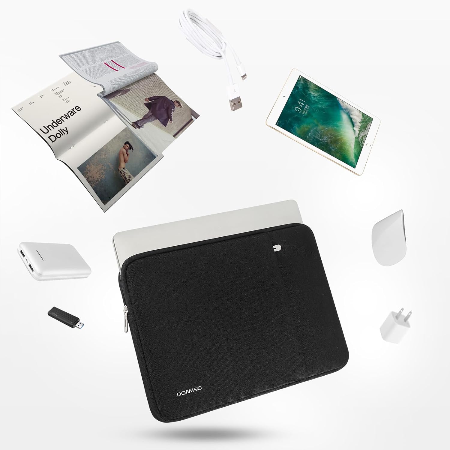 DOMISO 17 inch Laptop Sleeve Protective Case Cover Compatible with 17-17.3 inch HP Dell ASUS Lenovo Chromebook,Waterproof Computer Cases Bag,Black - Image 5