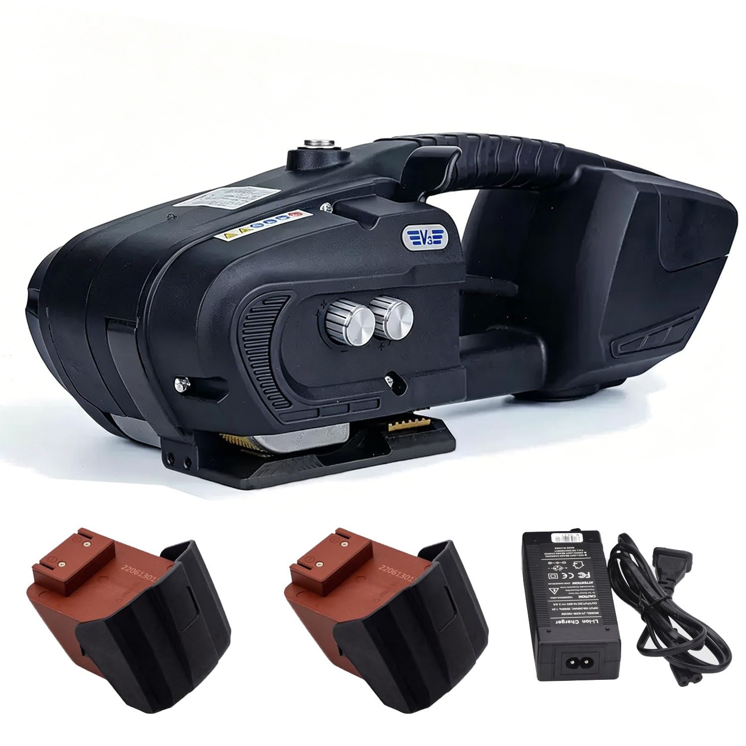 CelyToe Save Troubles From No Power | V3 Battery Powered Strapping Tool, Portable Plastic Strap Machine, Cordless Design for 13-16mm PP PET Strap, Ideal for Outdoor & Warehouse Mobile Cargo Bundling
