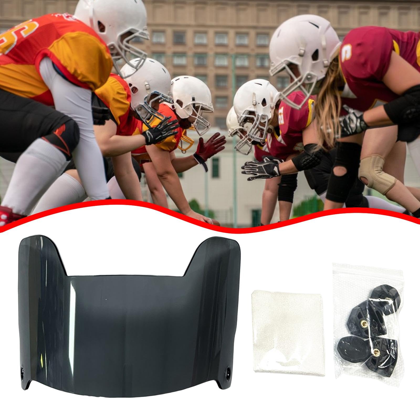 Milageto Football-Visier, Sportbrille, schützt Ihre Augen, Damen und Herren, leicht, Kratzfest, Zubehör für Erwachsene und Jugendliche