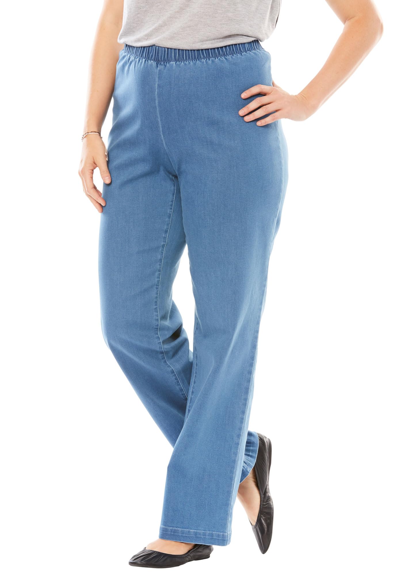 Woman Within Plus Size Wide Leg Jeans