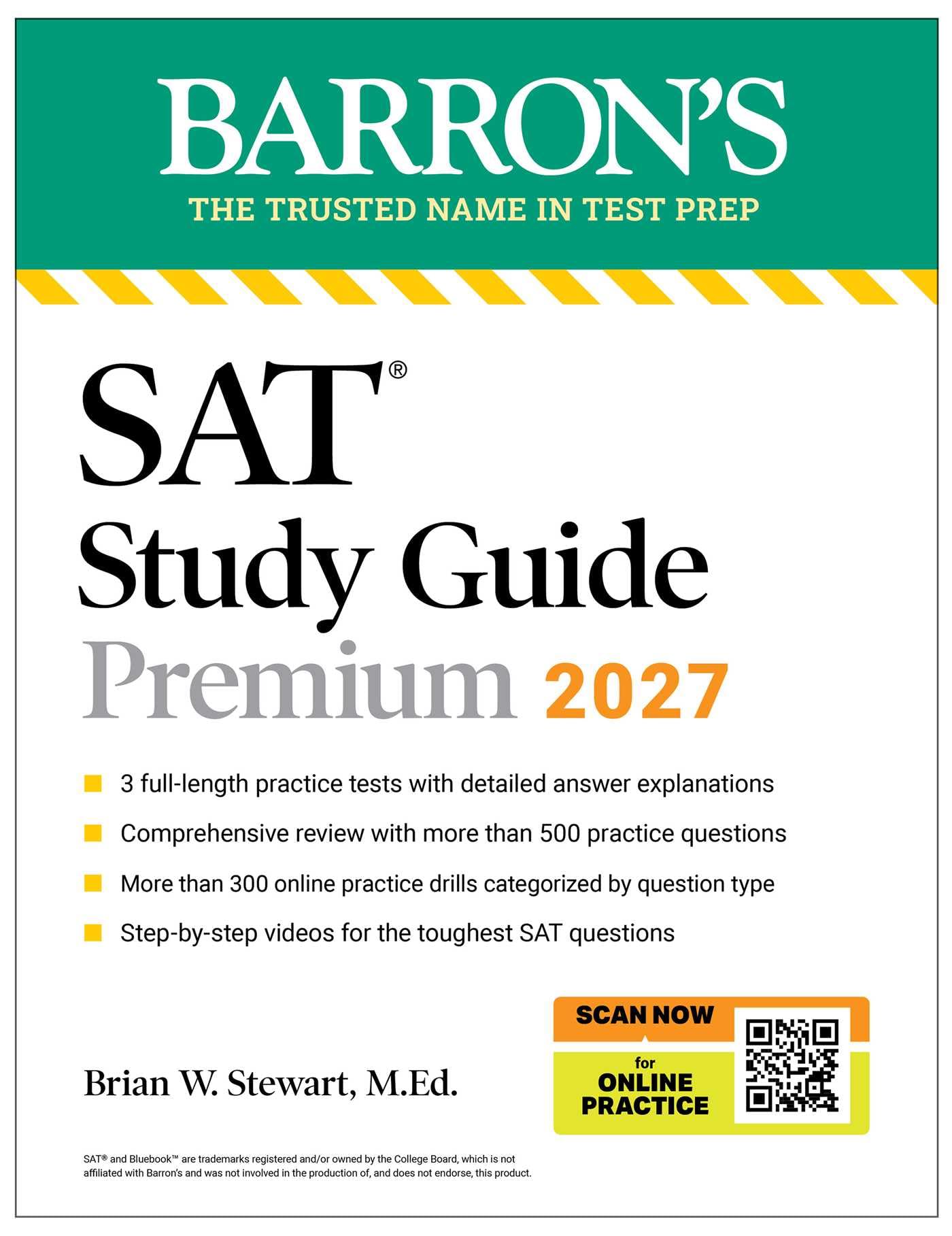 SAT Study Guide Premium, 2027: 3 Practice Tests + Comprehensive Review + Online Practice and Video Lessons (Barron's SAT Prep)