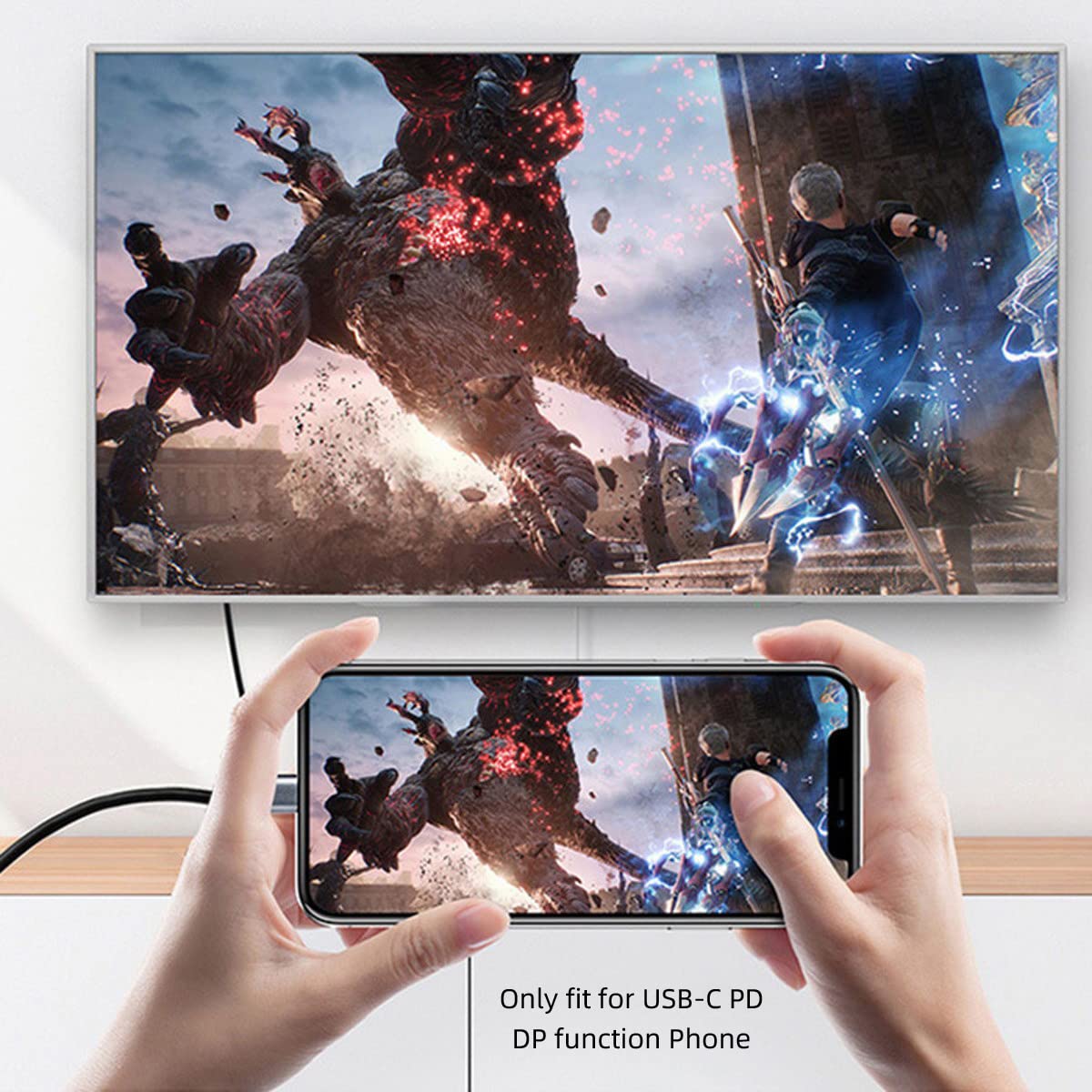 cablecc Adattatore da USB-C tipo C femmina a HDMI Sink HDTV 8K @ 60hz 4K @ 120hz per tablet, telefono e laptop