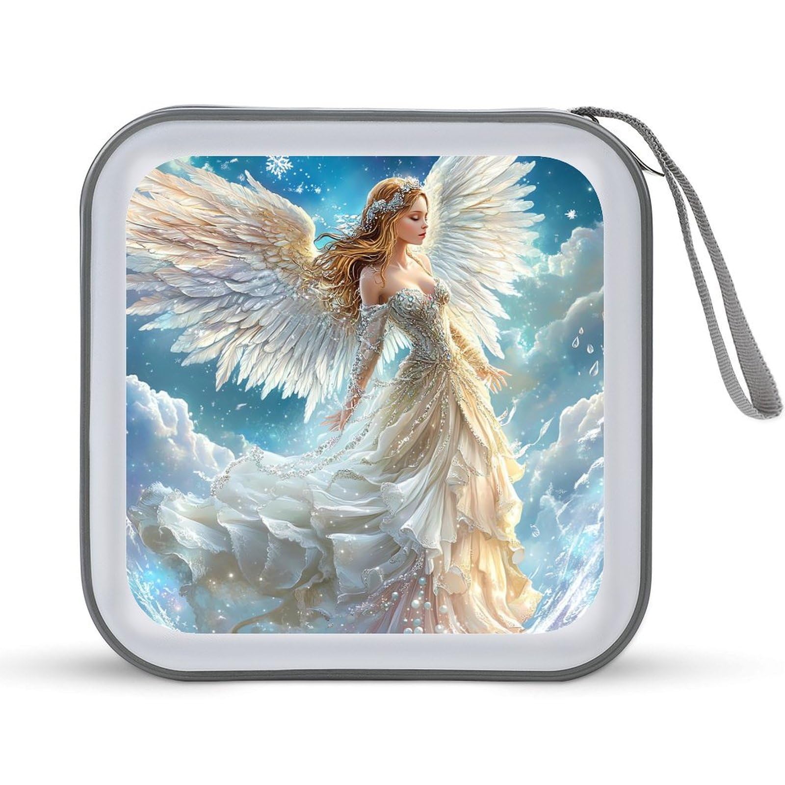 Angel Wings CD Case Plastic DVD Case Holder Wallet Disc Storage Organizer for Car Travel