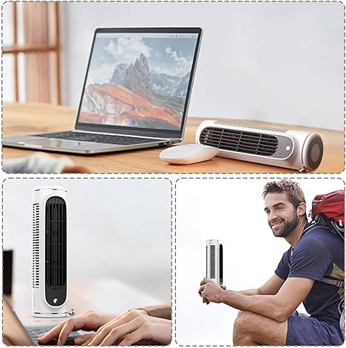 Miniatura 2 de Ventilador de torre oscilante, ventilador de mesa de escritorio con 3 velocidades, silencioso, oscilación de 50, ventilador personal pequeño sin