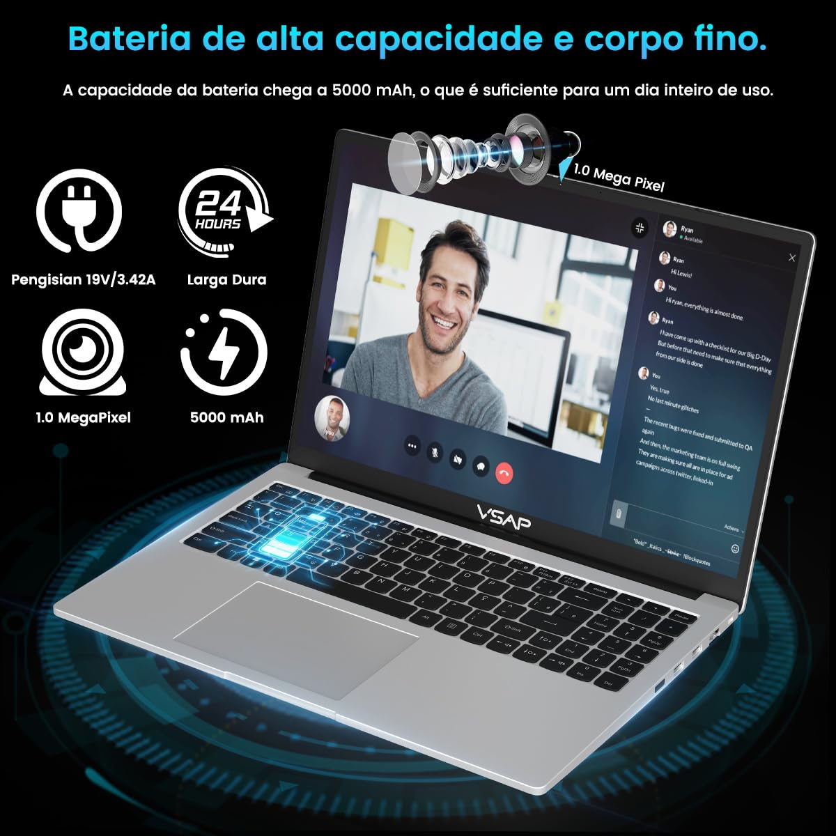 Notebook i7 13 13620H 32GB RAM 1TB SSD MX550 Windows 11 16in
