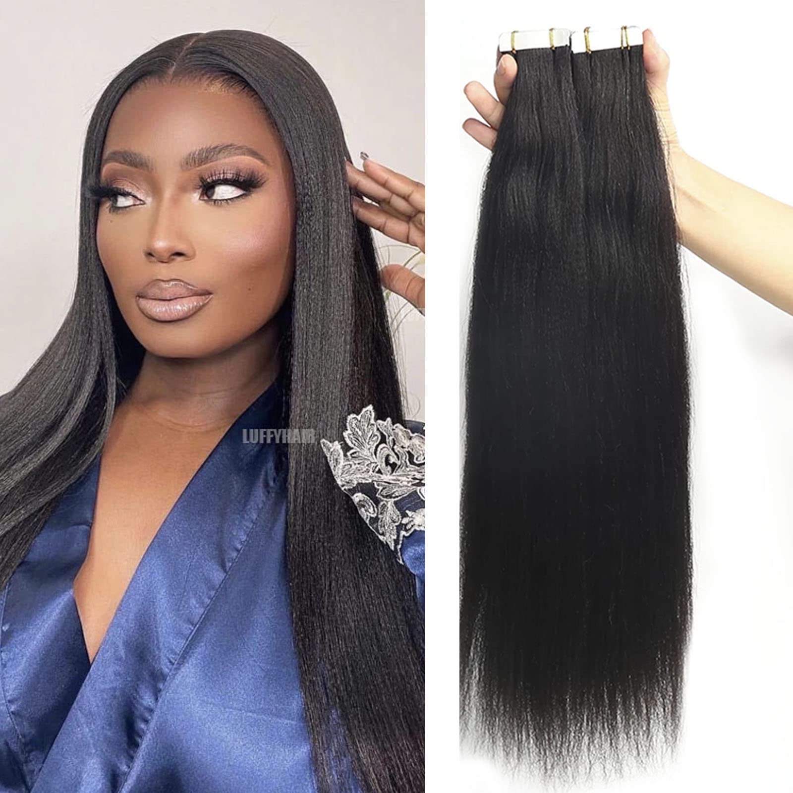 Amazon.com : Yaki Straight Tape in Hair Extensions for Black 