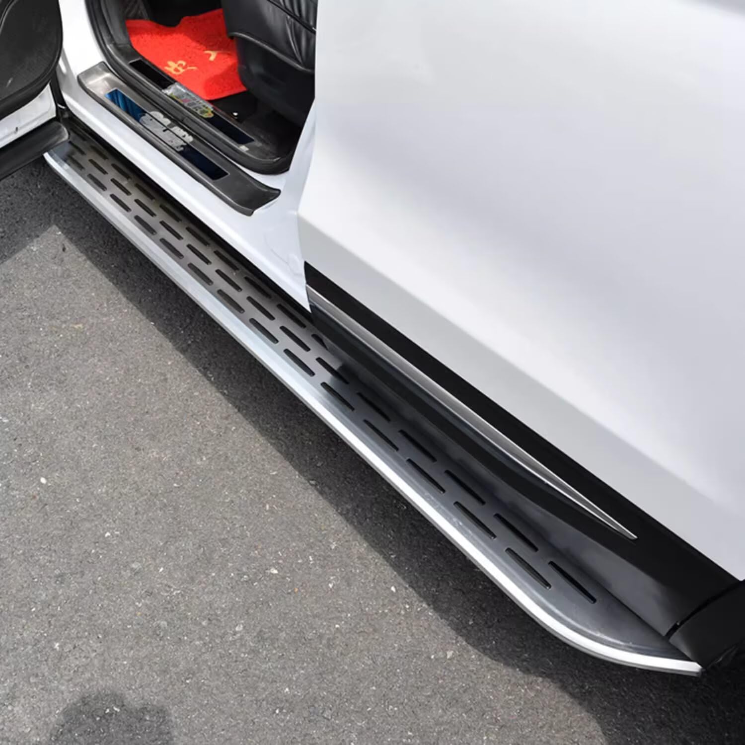 Deski do biegania do Land Rover Range Rover L460 2023-2026 LWB (długi rozstaw osi), 2 szt. aluminiowych stałych stopni bocznych (z uchwytem), zestaw bez wkręcania | DIY Project SUV akcesoria do szyn