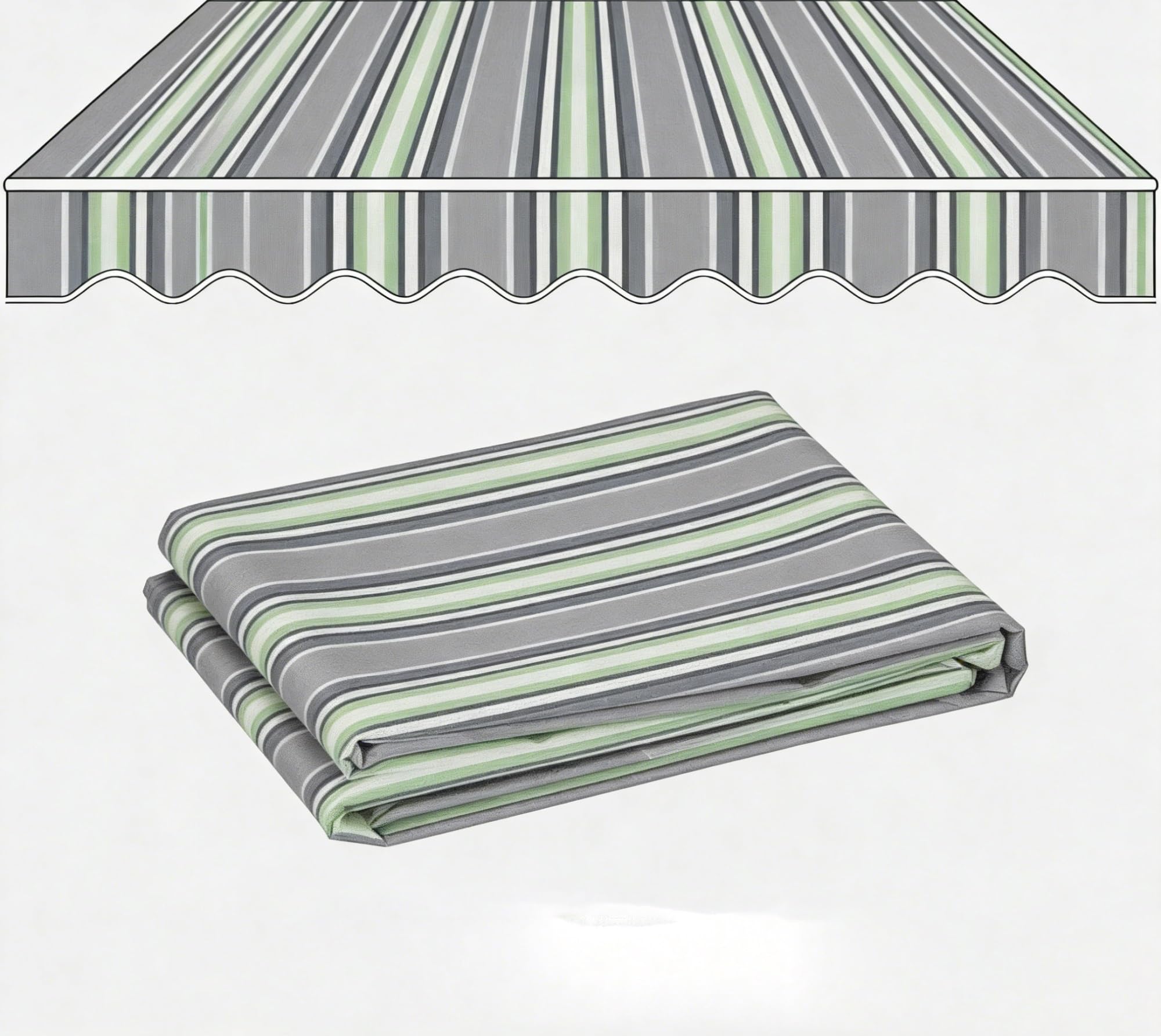 Toile de remplacement pour store banne rétractable 2x1.5m en tissu Oxford PVC imperméable