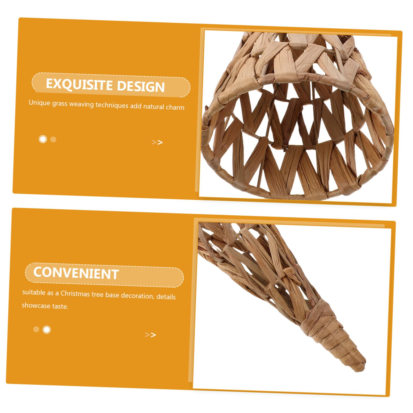 ABOOFAN Decoración de Árbol de Navidad de Cono Ratán Natural Centro de Mesa Ligero y Reutilizable Base Elegante para Árbol Festivo para Hogar Estilo Rústico y Ambiente Navideño