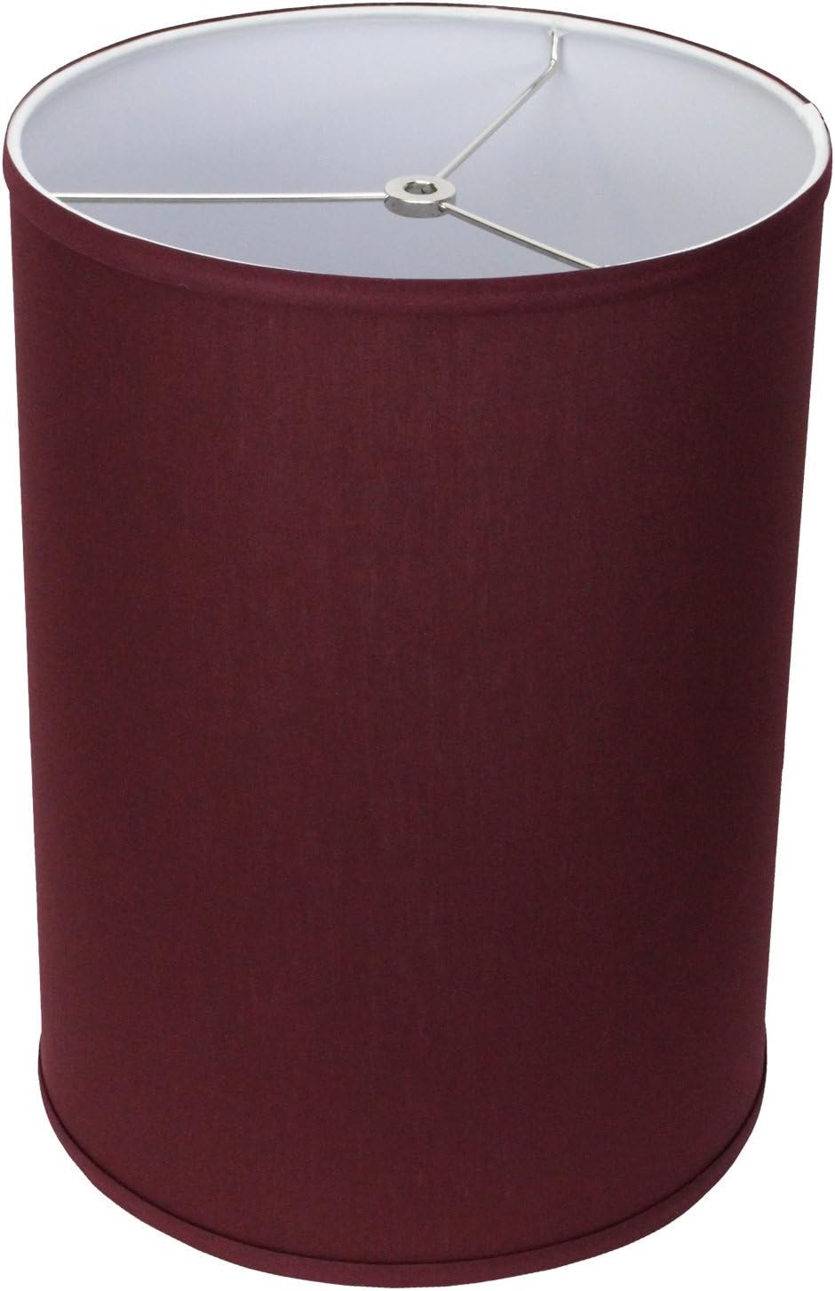 FenchelShades.com Lampshade 11" Top Diameter x 11" Bottom Diameter 15" Height Cylinder Drum USA Made (Burgundy)