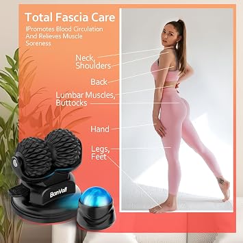 Roller Massage Ball Set for Myofascial Release,Muscles Deep Tissue Massage,Lymphatic Drainage,Wall Mountable Suction Cup for Trigger Point Therapy,Reduce Back Pain and Every Part of The Body