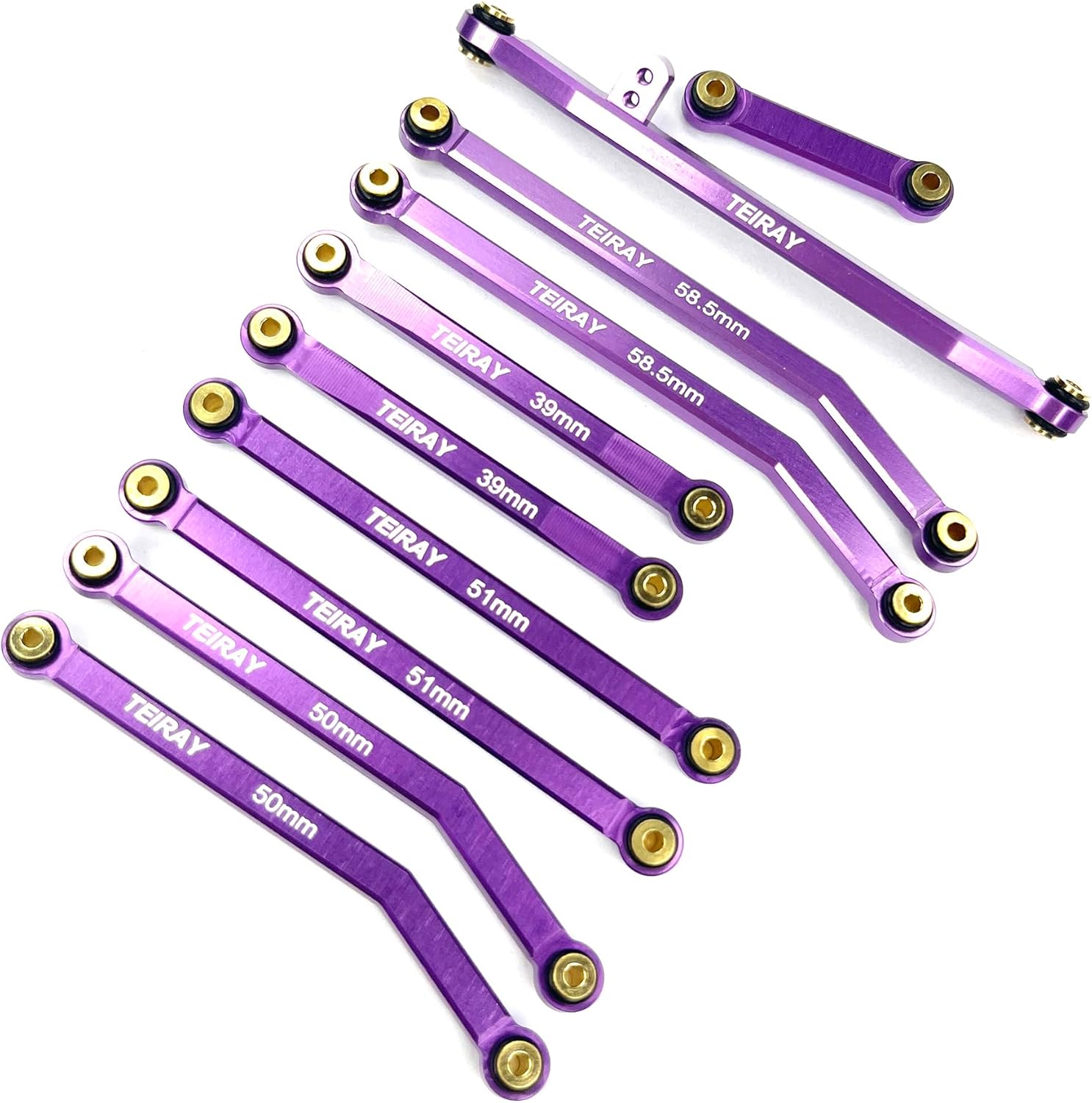 SCX24 Links Upgrades High Clearance RC Crawler Car Steering Rod Tie for AXIAL 1/24 SCX24 AXI00001 C10 AXI00002 Wrangler JLU AXI00006 Bronco (Purple)