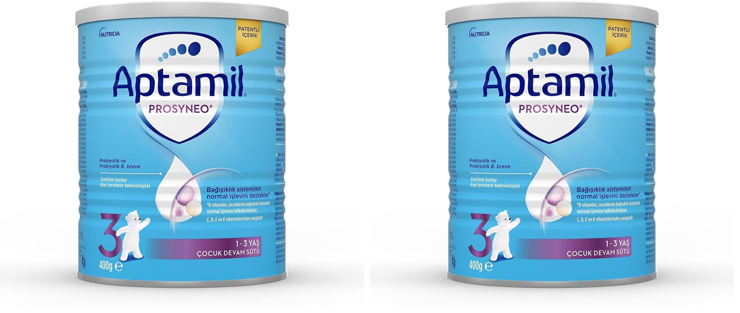 Aptamil 3 Prosyneo Çocuk Devam Sütü 400 gr 1 Yaş+ (2 paketi)