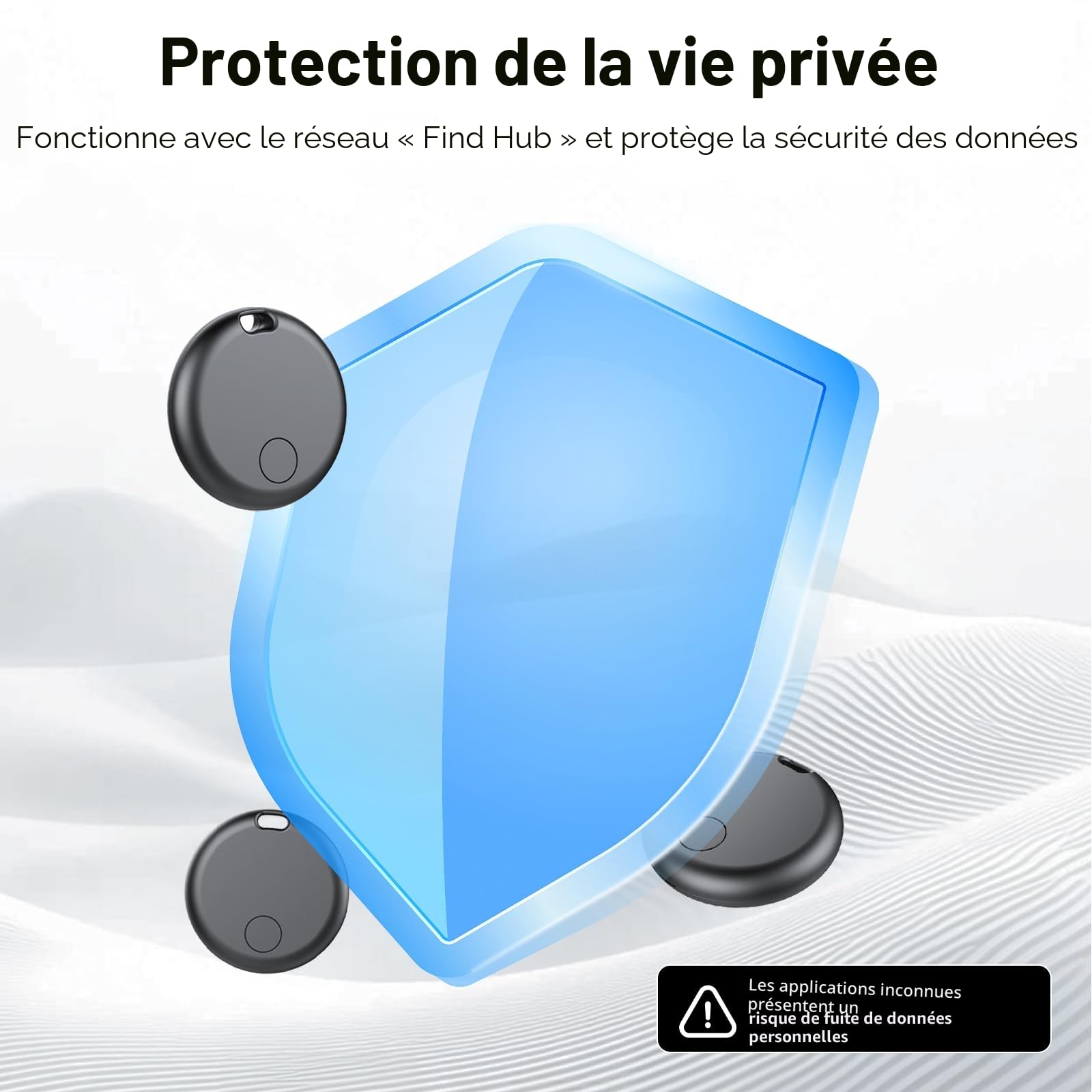 Android Smart Tag, Traceur GPS Lot de 2, Localisateur D’Objets Bluetooth Fonctionne avec l’app Google Localiser (Uniquement Android), Batterie Remplaçable, IP67 Imperméable, Voiture/Les clés/Valises