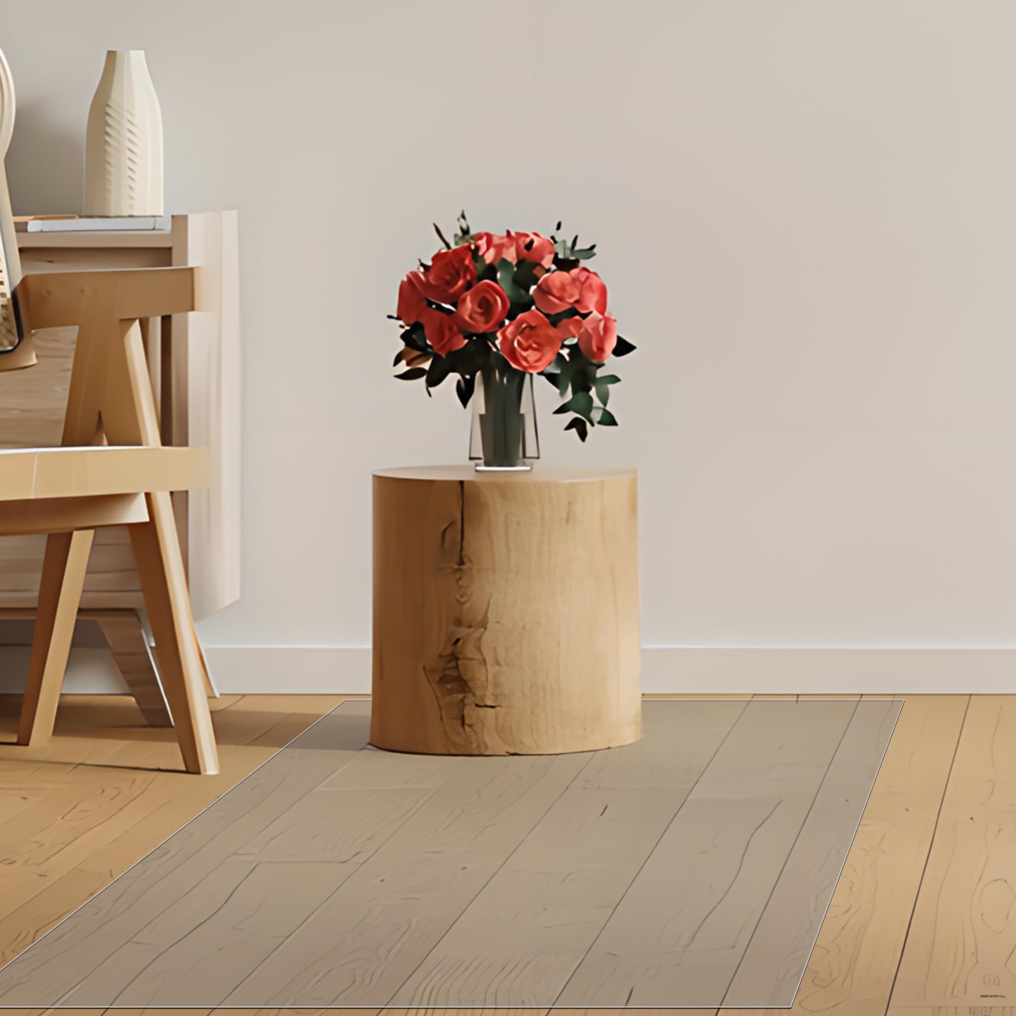 Alfombrilla protectora de suelo antideslizante, 110 x 140 cm, fácil de limpiar, multiusos, para madera dura, oficina y hogar, alfombrilla transparente para suelos de madera