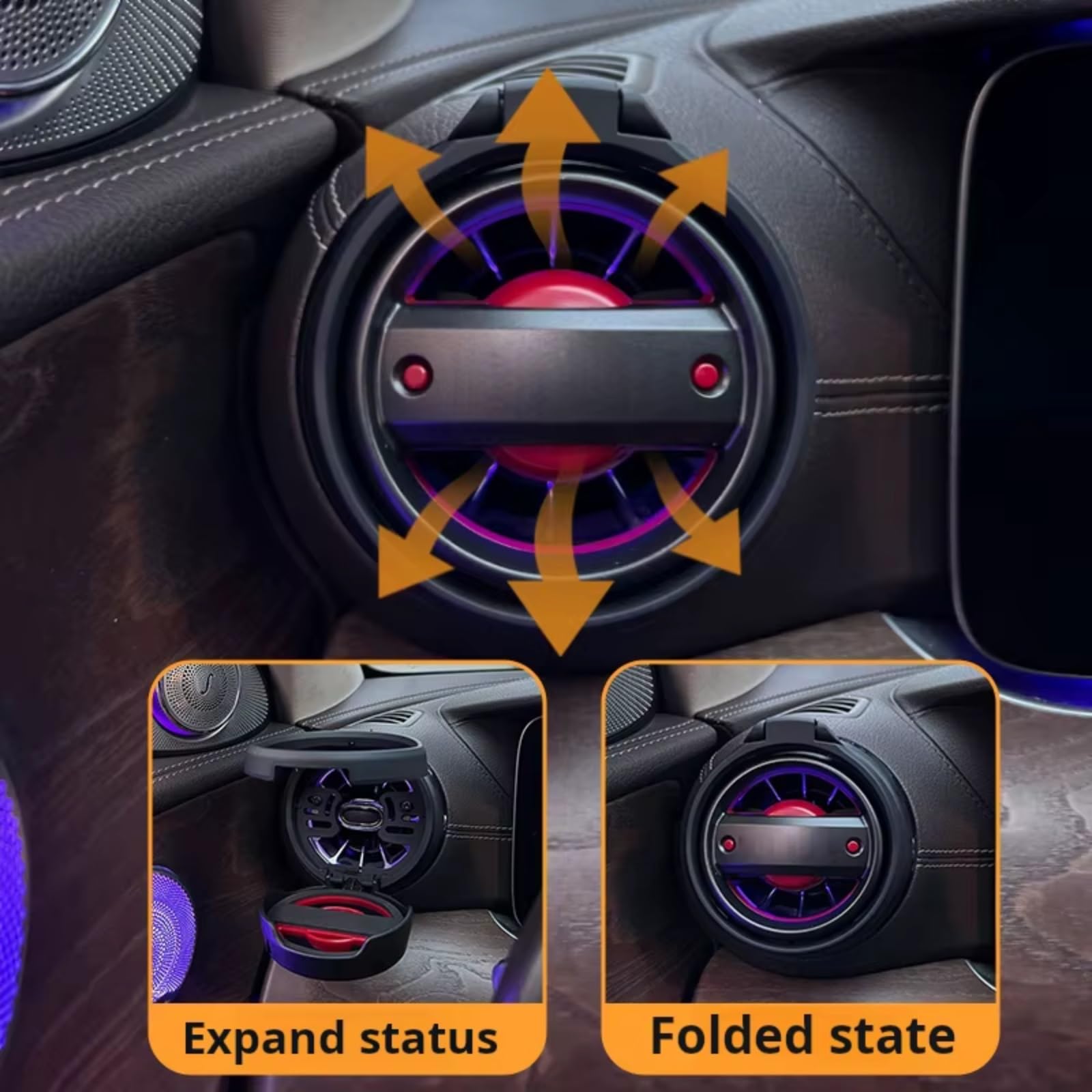 Auto Innenraum Zubehör Compatibile Con Benz Car Presa D'aria Portabicchieri Acqua Condizionatore Controllo Centrale Espansione Accessori Per Bevande Pieghevoli