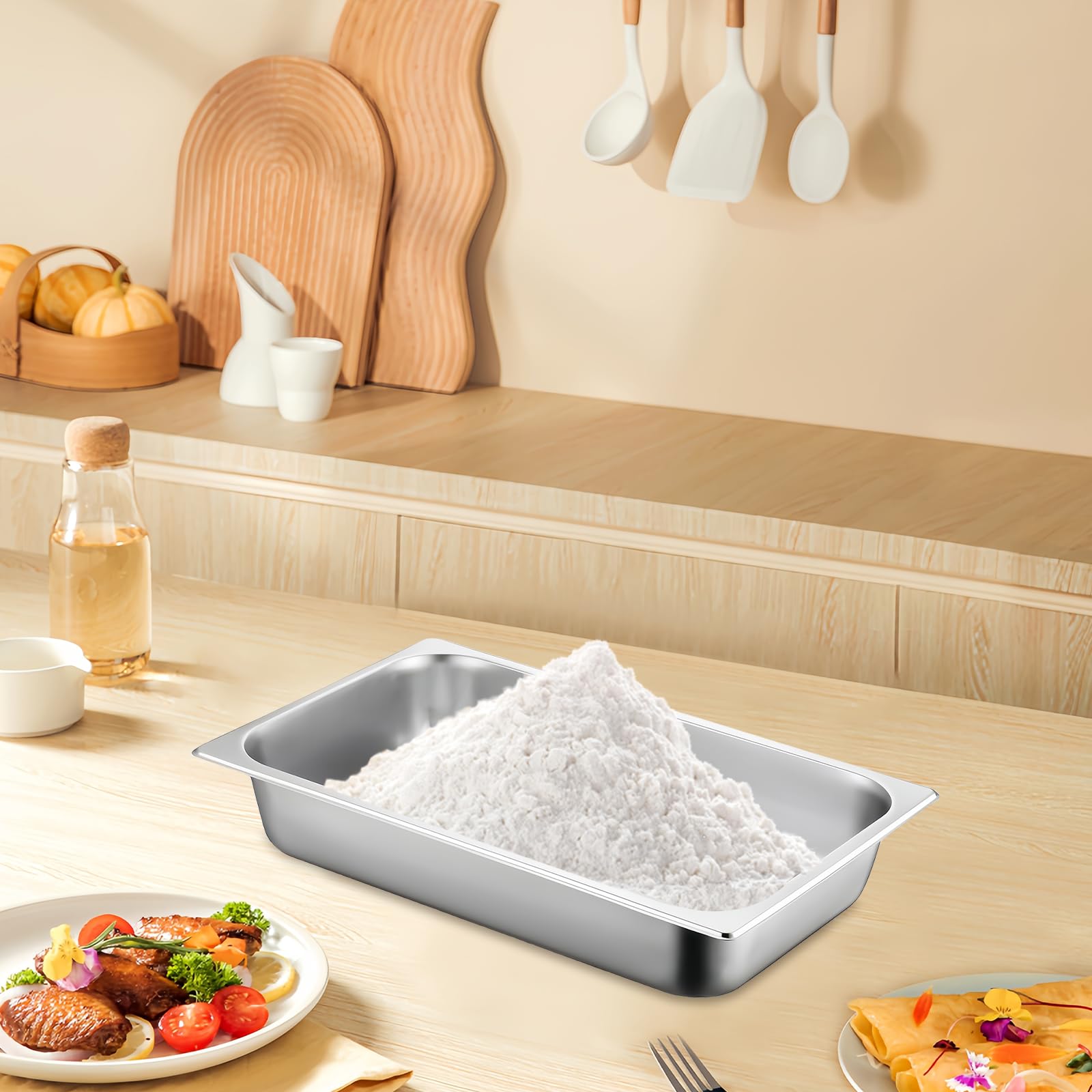 Lot De 6 Bacs De Cuisson En Inox - 27 X 15 X 3 Cm - Navaris - Neufs Dans Leur Emballage
