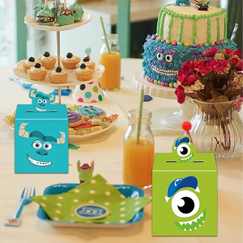 Miniatura 4 de XFYCUTE 24 cajas de regalo de monstruos Inc Monsters Inc, caja de regalo de cumpleaños, caja de cartón para fiestas de monstruos tropicales, caja de
