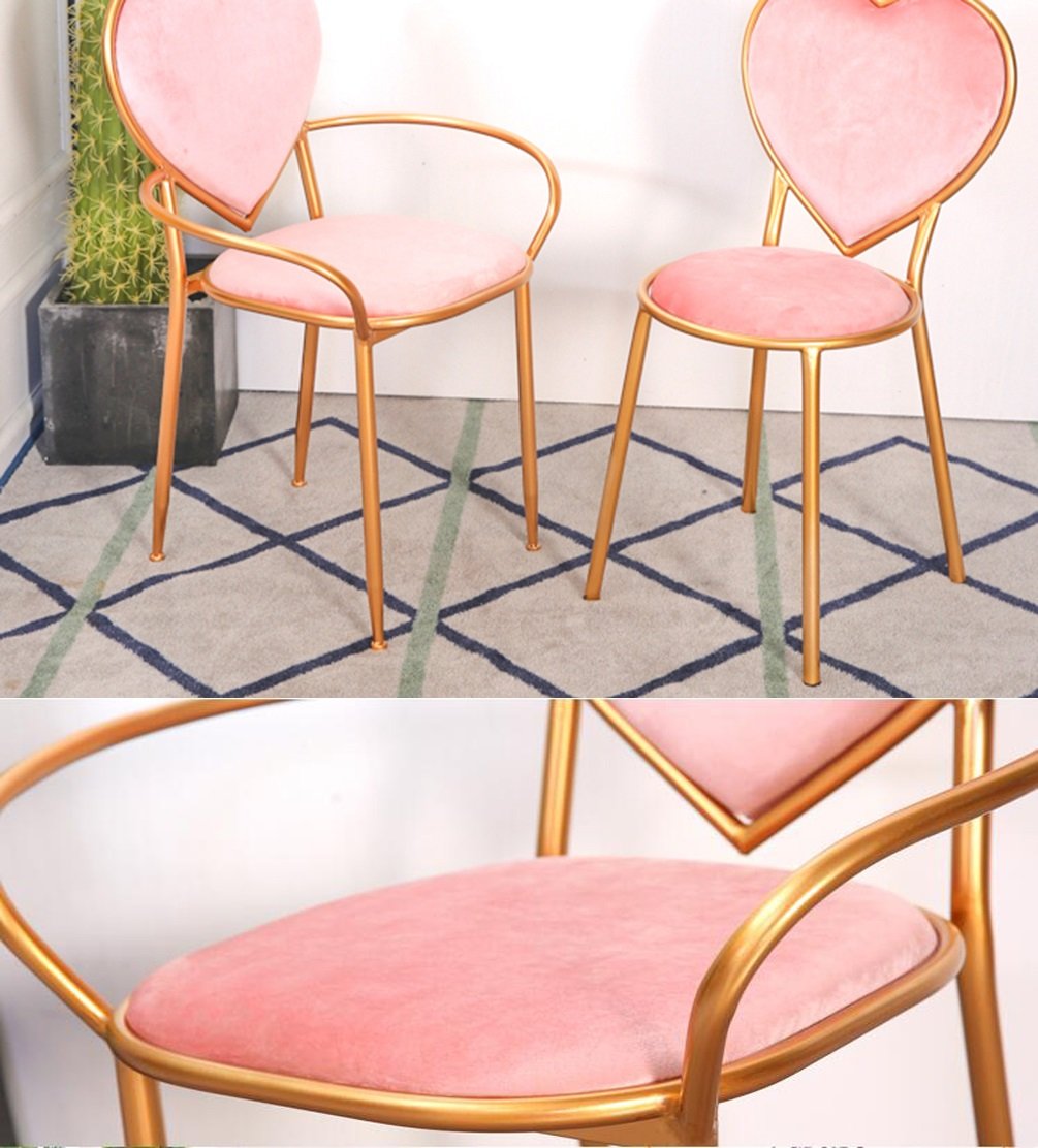 Amazon.co.jp: ZWD ピンクハートチェア、クリエイティブアームチェア