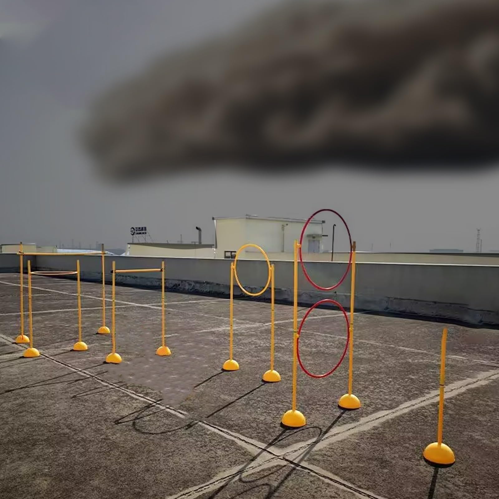 Drone tor Przeszkód Wyścigi Dronów na Świeżym Powietrzu, Tor Przeszkód, Silne Wiatry, Zestaw RC Fpv Racing Drone League do Szkoły/Parku/boiska Sportowego, Ćwiczenia Quadrocoptera/Samolotu