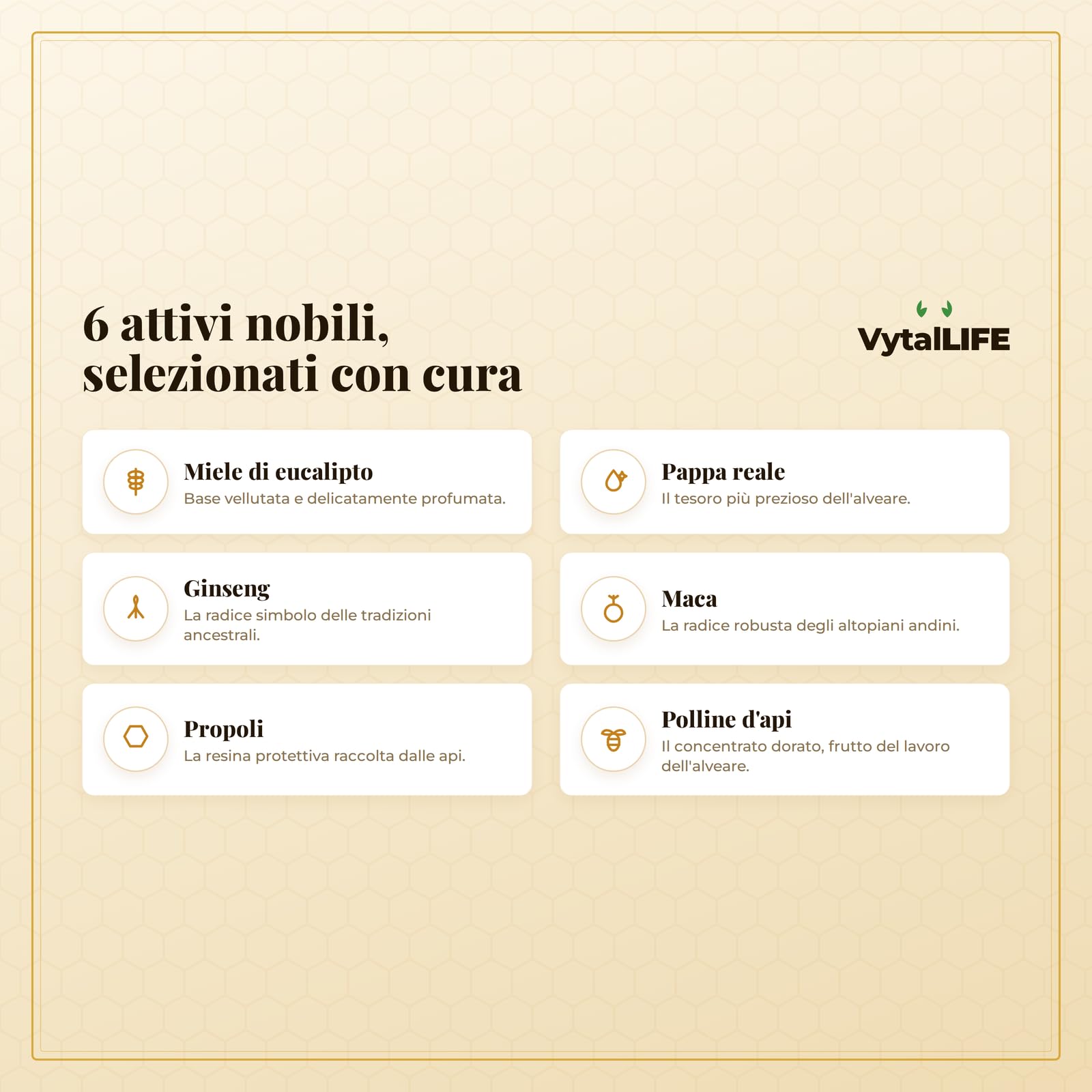 Miele Afrodisiaco VytalLIFE per Uomo | Miele Puro con Ginseng, Maca e Pappa Reale | Per Chi Cerca Testosterone Uomo, Libido e Vitalità 100% Naturale | Royal Honey Per Una Routine Naturale Di Vitalità