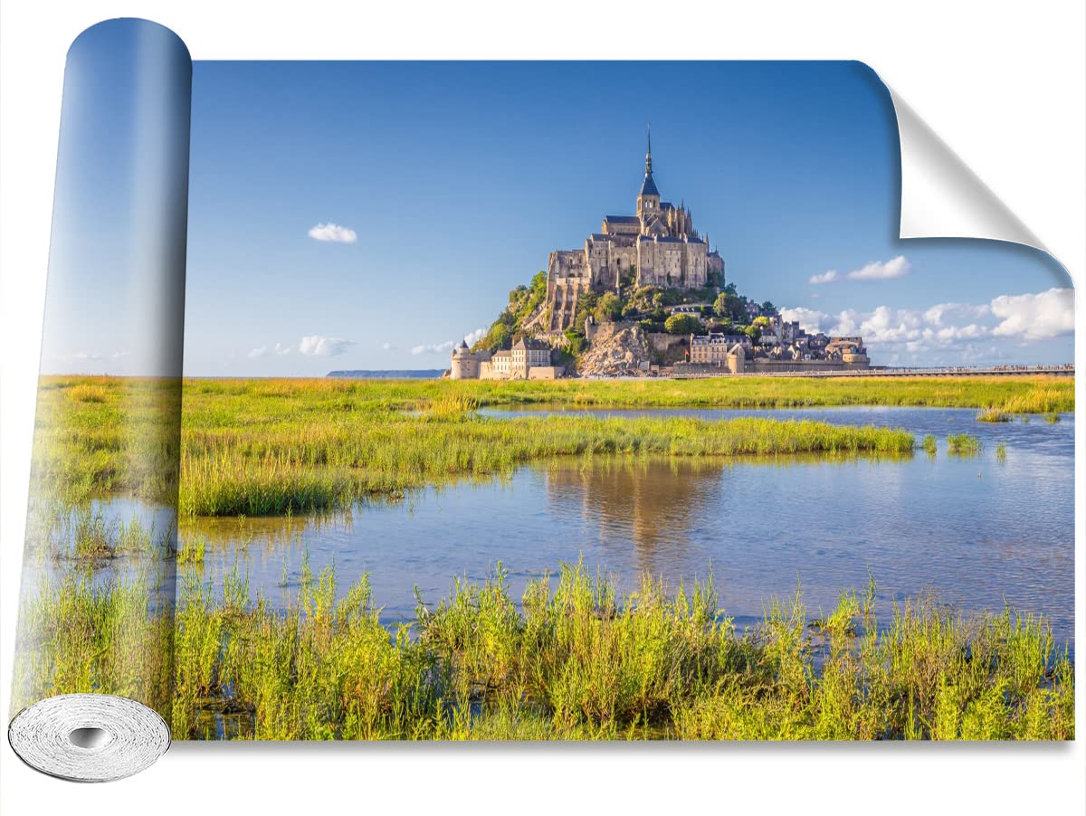 Papier peint Le Mont Saint-Michel Tulup 250x104cm décor mural auto-adhésif maison