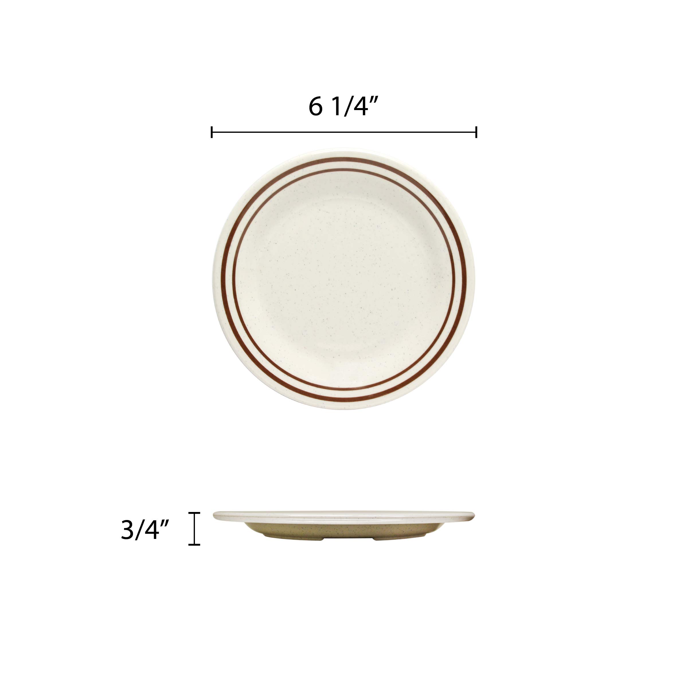 Restaurant Essentials Arcadia melamine dinnerware collection 6.25 inch round bread plate, comes in dozen