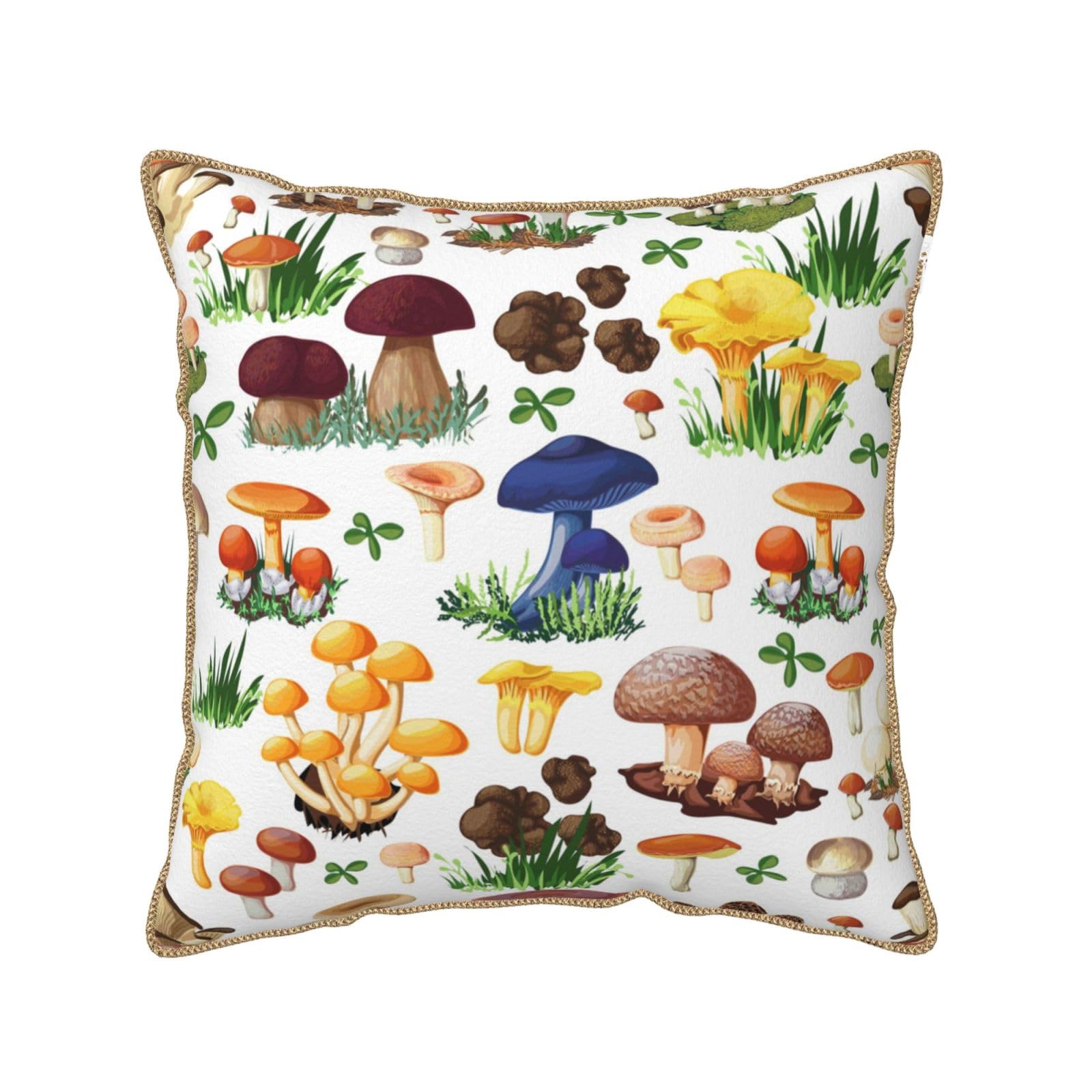 Housse de coussin en velours champignon pour une ambiance cosy