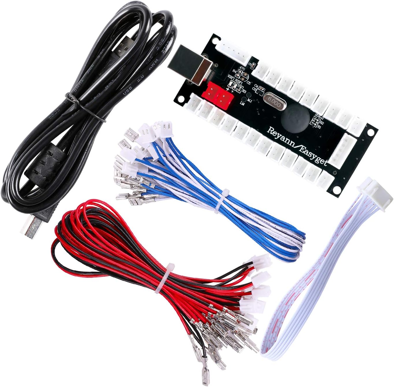 Hikig Zero Delay Arcade USB Encoder and Cables (Terminal: 5pin - 4.8mm - 2.8mm) Kit to Joystick and Buttons for MAME & Raspberry Pi Retropie Projects
