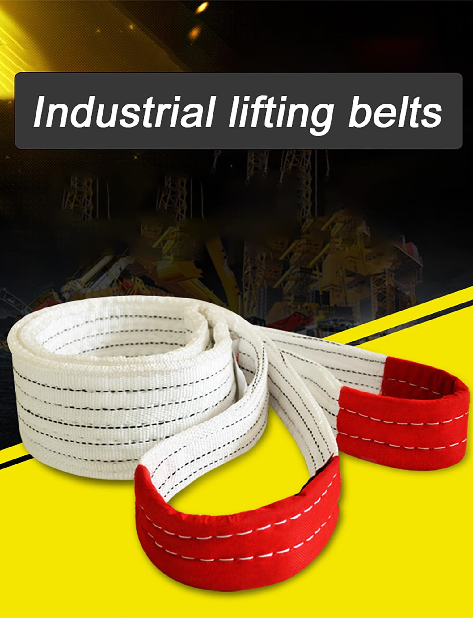Industrielles Hebeband, hochbelastbares Gurtband für Lastenkrane und Gabelstapler, sichere Lasthandhabungslösung, 1 Tonne – 4 Meter,1 ton-4 Meters
